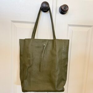 Borse In Pelle Italian Soft Green Pebbled Leather Shoulder Bag Purse 13x15 Italy